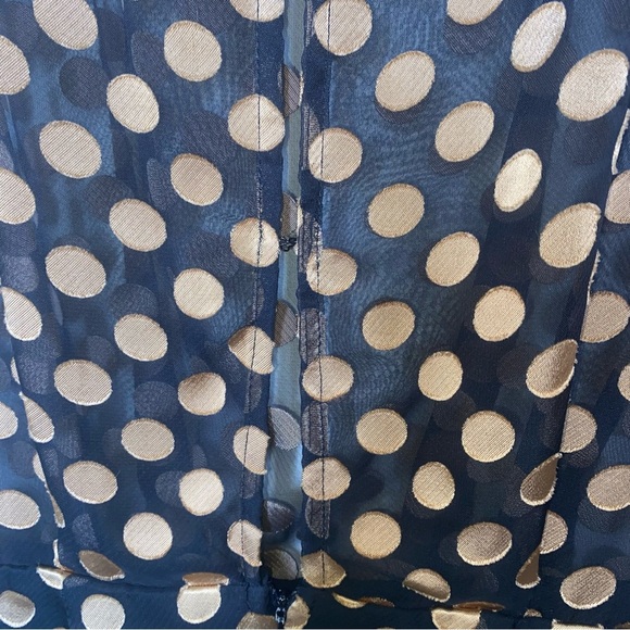ASTR the Label Size Medium Black with Gold Polka Dot Long Sleeve Sheer Dress - Picture 4 of 14